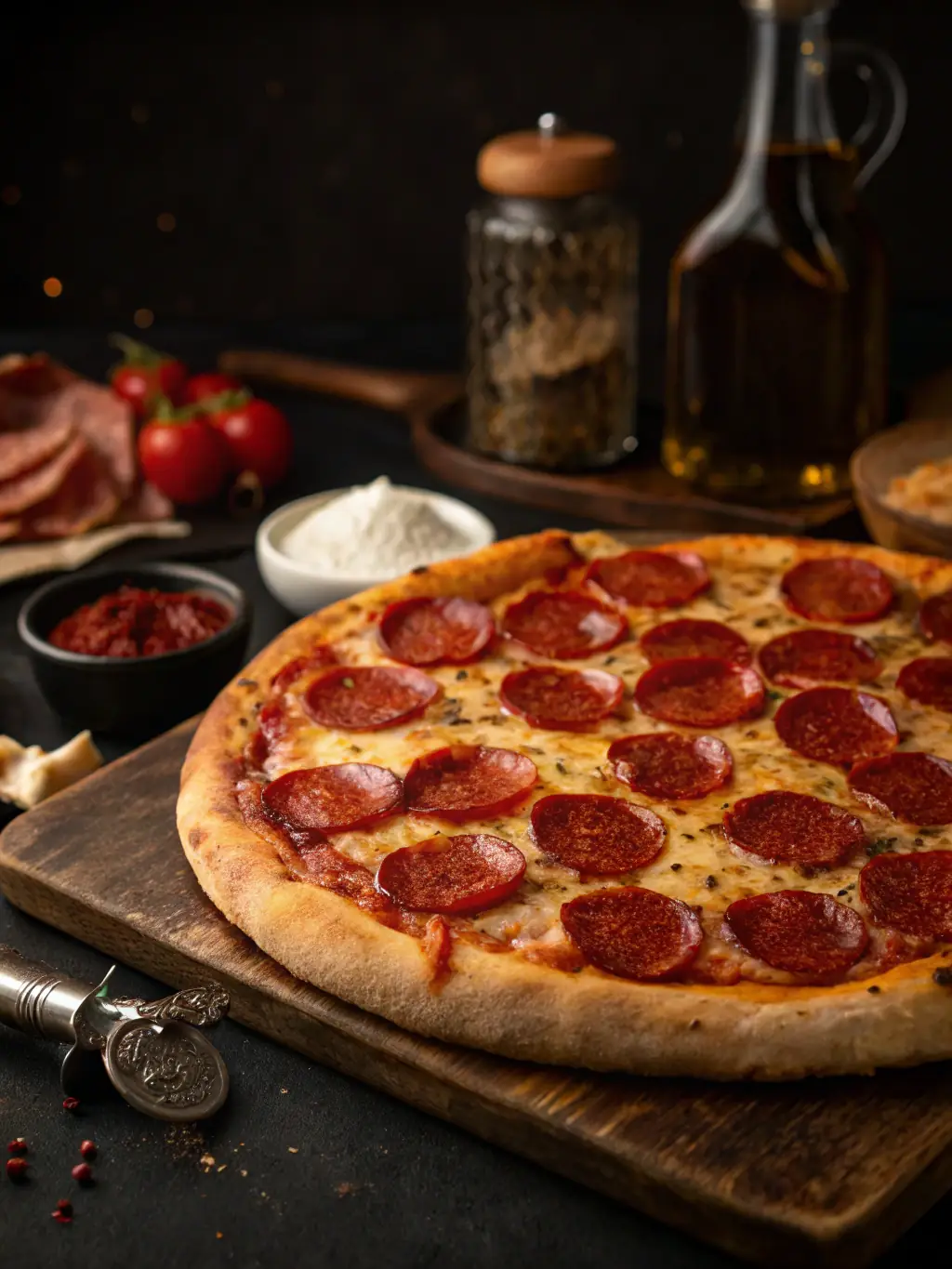 A visually appealing image of the Pepperoni Special pizza, highlighting the generous topping of spicy pepperoni and melted cheese, showcasing the bold flavors offered by Call a Pizza.